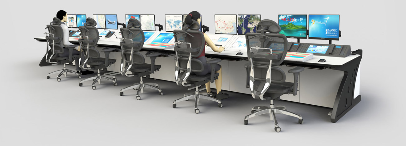 工業中控室操作臺效果圖片